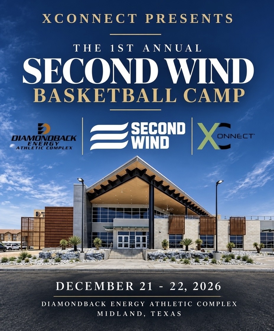 Second Wind Basketball Camp poster for Midland, Texas